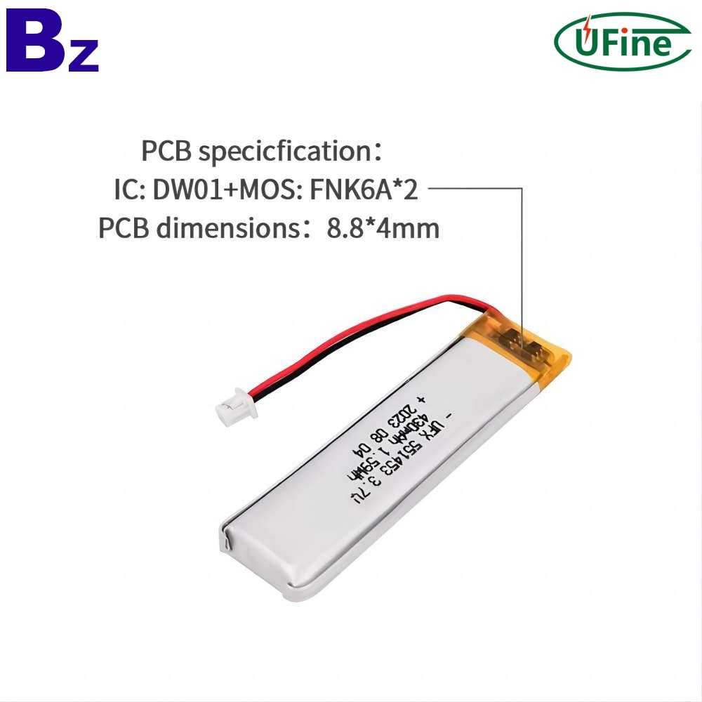 430mAh Lipo Battery for LED Light